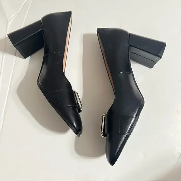 Zara Black SINGLE MONK STRAP LEATHER SHOES 7.5 US - Picture 14 of 16